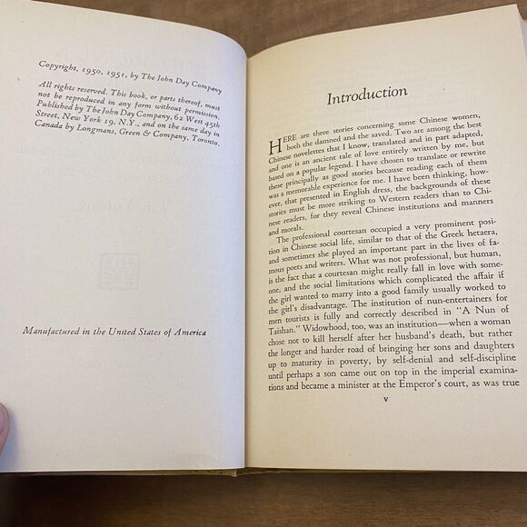 Lin YUTANG Widow Nun and Courtesan 1951 CHINESE NOVELETTES BOOK - Picture 4 of 6